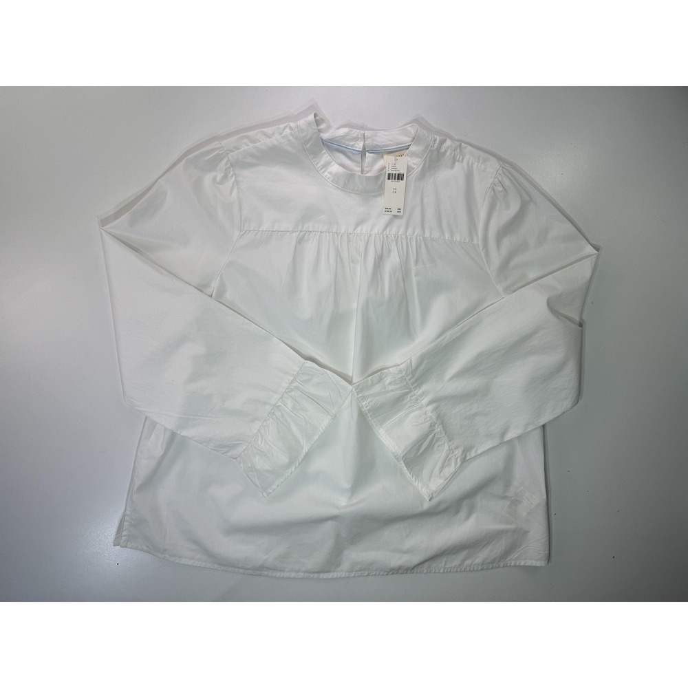 Maeve Anthropologie Blouse Womens 14 White Bell Sleeve Top NEW - Picture 7 of 15